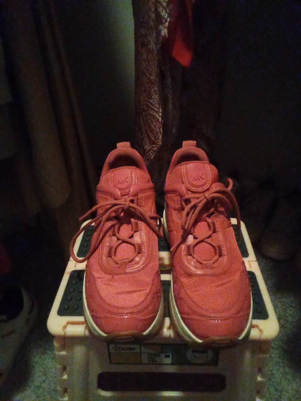 Rust Red Chunky Platform Sneakers Lace Up Women’s Athletic Shoes